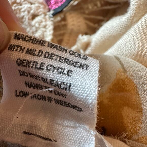 Ruffle Floral Peplum Blouse Long Sleeve V Neck Fall Top Cottagecore Boho M - Picture 5 of 6